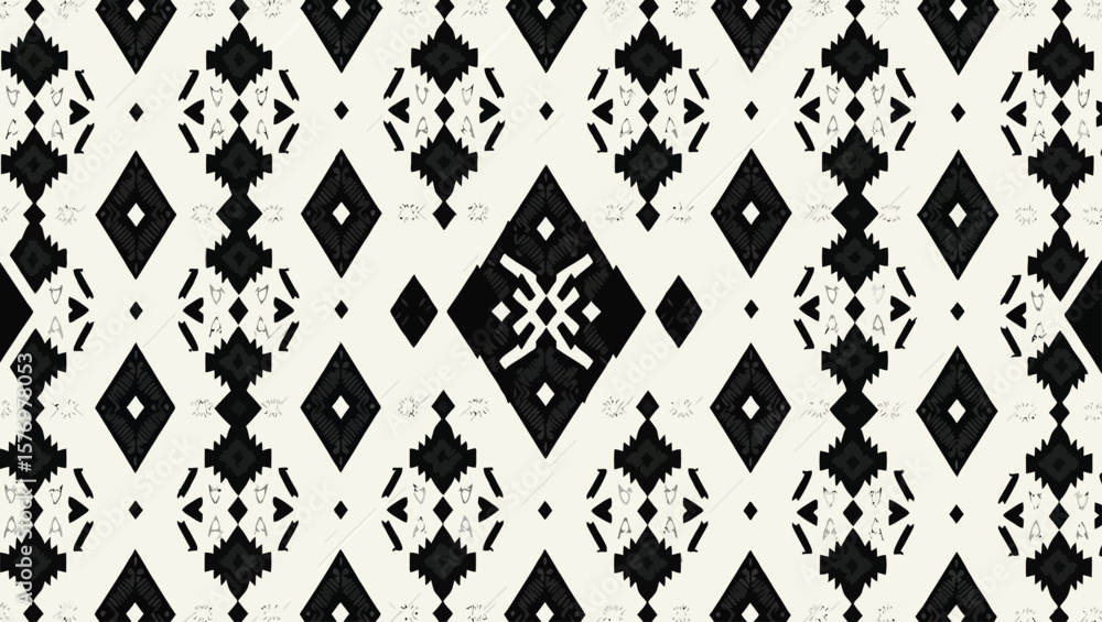 Fototapeta premium Yakan Cloth Filipino, Geometric Pattern – Intricate Seamless Ornamental Design for Textile, Fabric, and Traditional Art