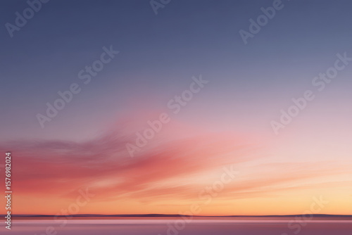 photorealistic ultraminimalist image of sky at sunset featuring smooth gradients