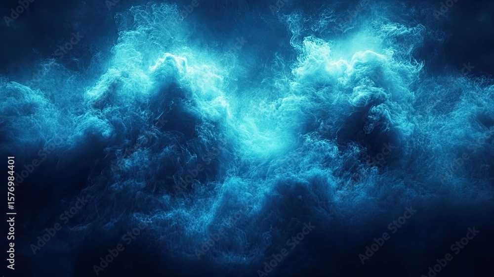 Obraz premium Abstract swirling celestial blue nebula.