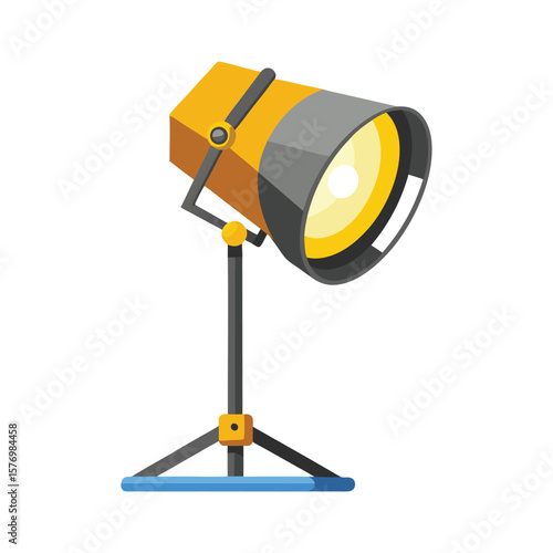 Bright stage spotlight on a tripod stand