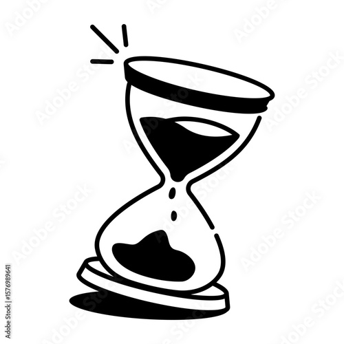 A doodle style icon showing hourglass
