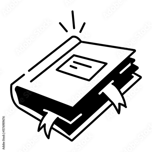 A doodle style icon showing magical book
