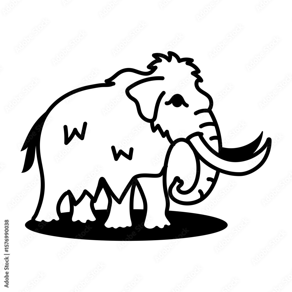 Obraz premium A drawing style icon representing mammoth 