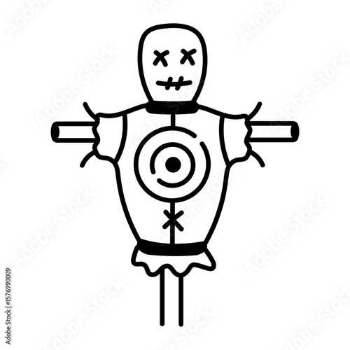 A sketchy style icon depicting training dummy