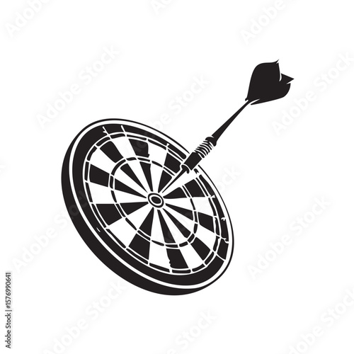 Successful Darts Aiming at the Target with Red Darts on a White Background