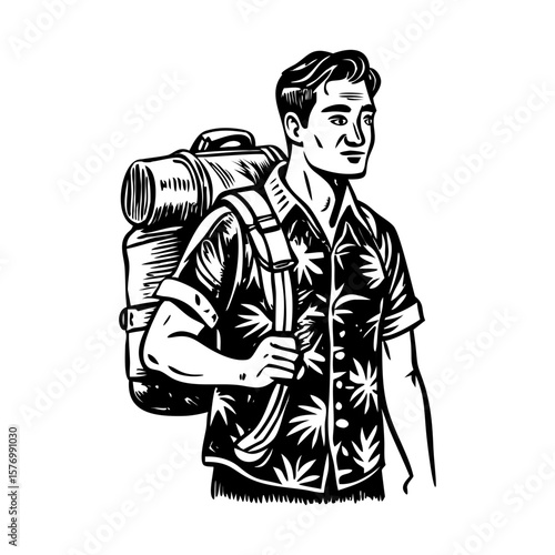 A sketchy style illustration showing traveller
