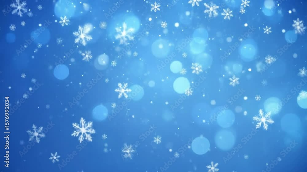 Animated Falling Snowflakes On Blue Background Animated Falling Snowflakes On Blue Background