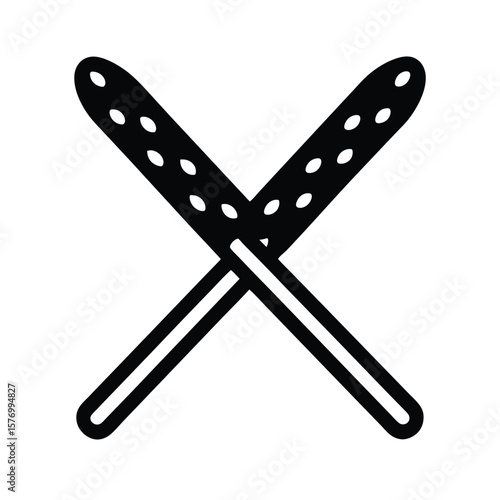 Breadstick With Sesame Outline Vector Illustration