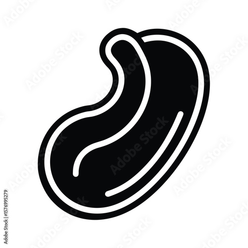 Cashew Nut Outline Vector Illustration