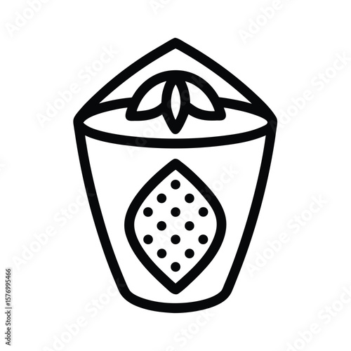Chia Seed Outline Vector Illustration