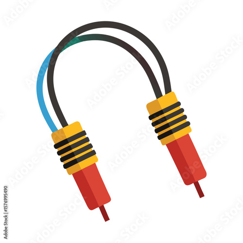 Two pin connector cable with red and yellow connectors