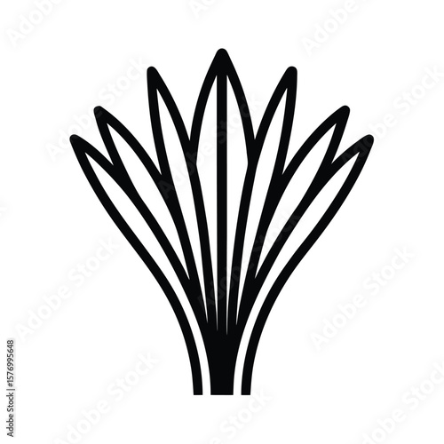 Chive Stalk Outline Vector Illustration
