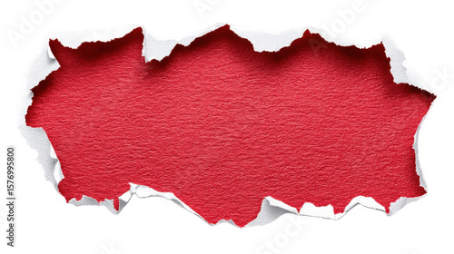 Wallpaper Mural Red torn paper isolated on transparent background with rough edges and texture Torontodigital.ca