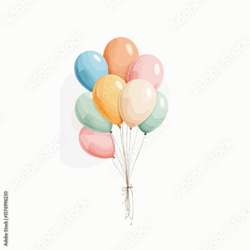 Wallpaper Mural Colorful balloons in pastel shades tied together with string   Torontodigital.ca