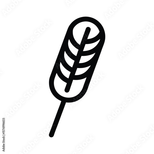 Corn Dog On Stick Outline Vector Illustration