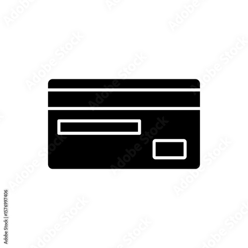 Back Side Credit Card Icon Vector Illustration.