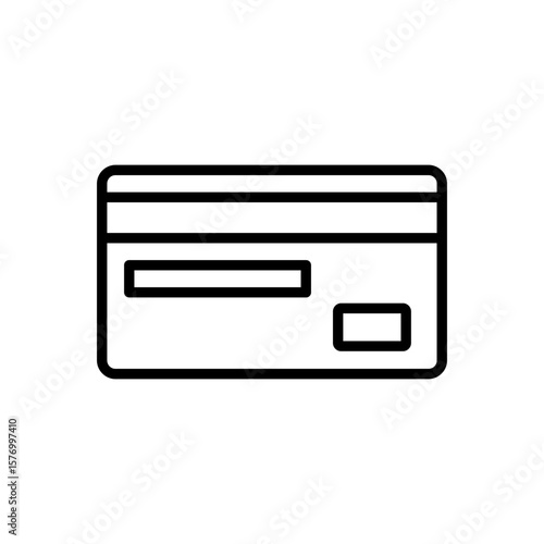 Back Side Credit Card Icon Vector Illustration.