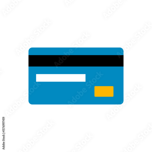 Back Side Credit Card Icon Vector Illustration.