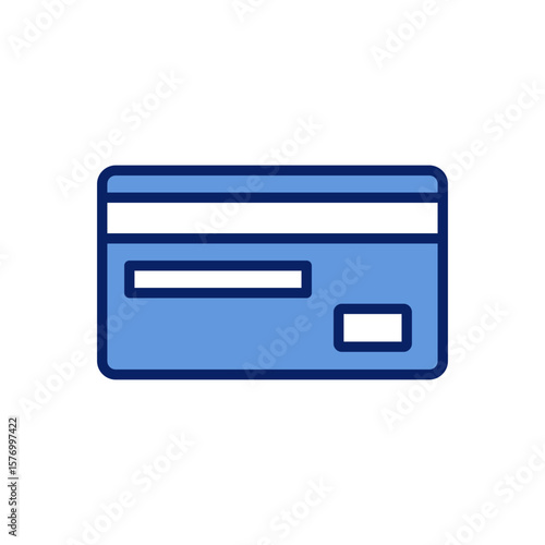 Back Side Credit Card Icon Vector Illustration.