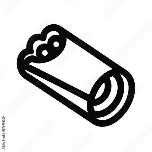 Egg Roll Outlined Icon Vector Illustration
