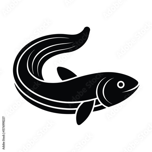 Eel Sushi Outlined Icon Vector Illustration