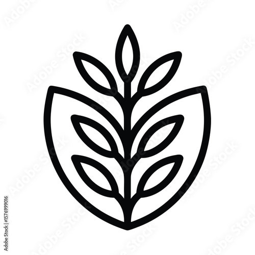 Flaxseed Outlined Icon Vector Illustration