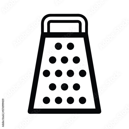 Grater With Holes Outline Vector Illustration