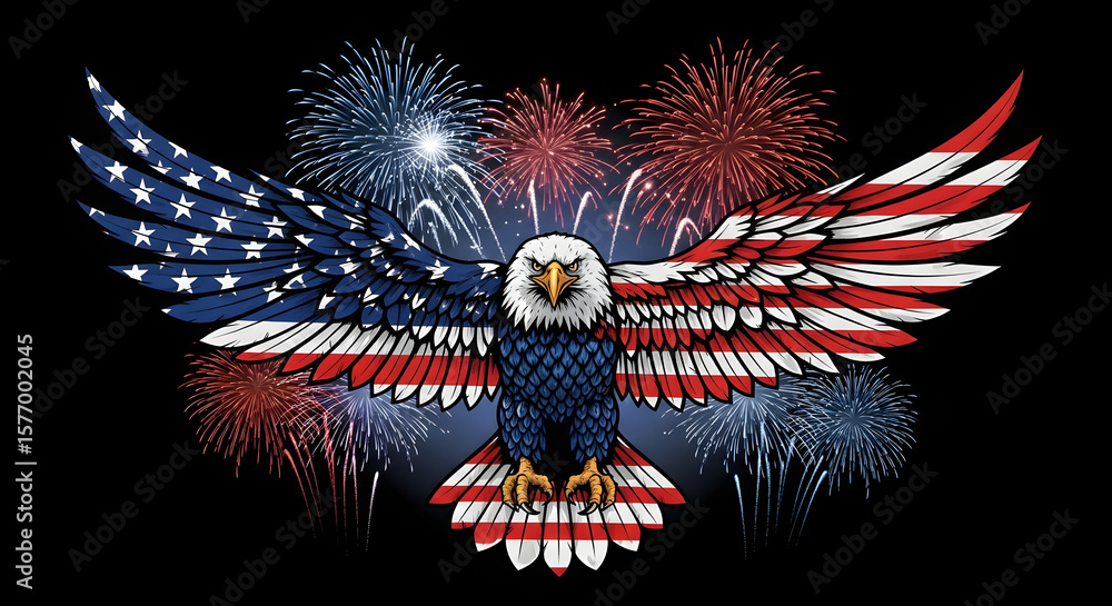 Obraz premium eagle with flag