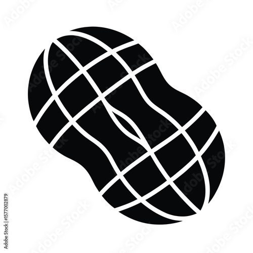 Peanut With Shell Outline Vector Illustration