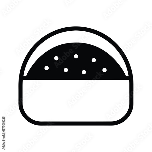 Pita Pocket With Filling Outline Vector Illustration