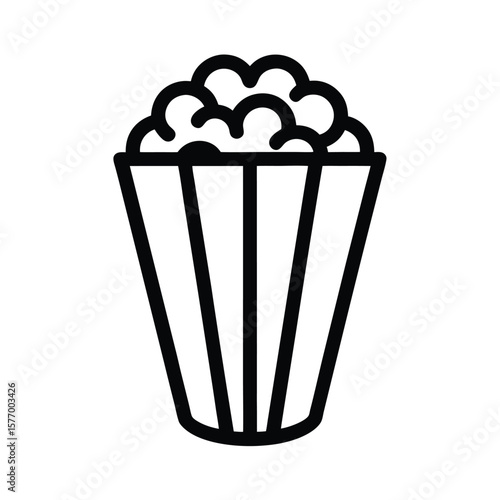 Popcorn Kernel Outline Vector Illustration
