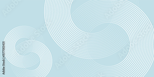 Modern abstract background. Glossy white gradient circle lines. Minimal geometric pattern.