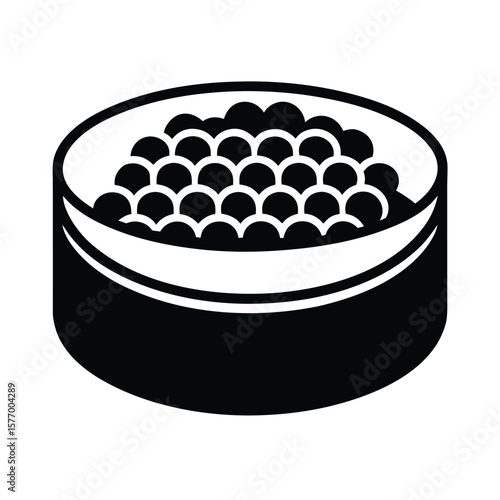 Salmon Roe Sushi Outline Vector Illustration