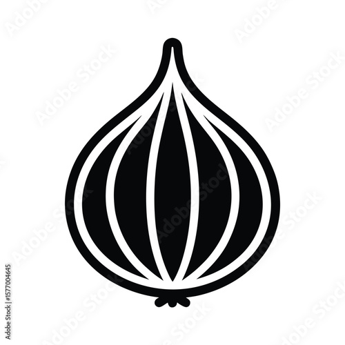 Shallot Bulb Outline Vector Illustration