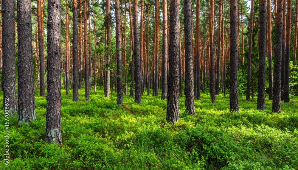 Fototapeta premium Pine forest floor