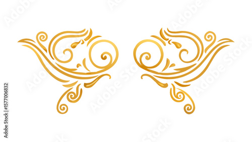 Download golden floral ornament vector decorative design element illustration free vector graphic resource