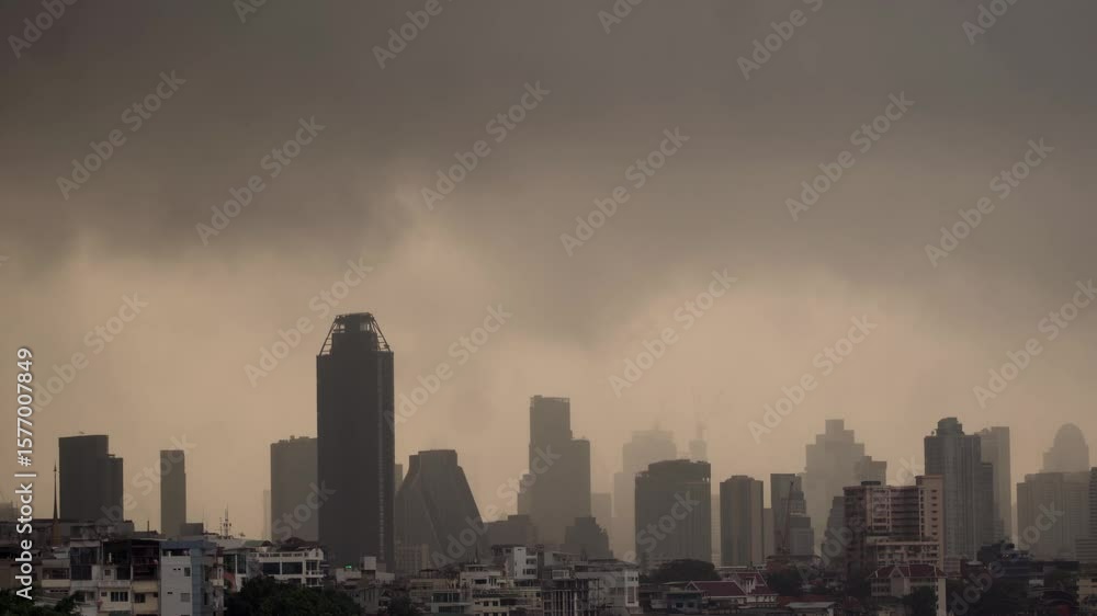 Rain storm above city, Bangkok, Thailand. Rain storm above city, Bangkok, Thailand.