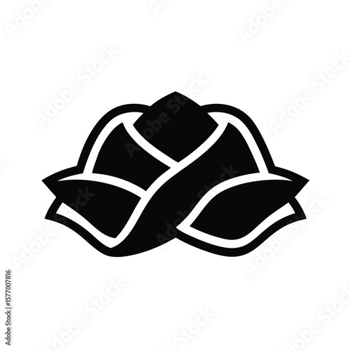 Wonton With Twisted Ends Outline Vector Illustration