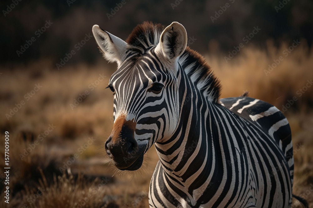 Naklejka premium zebra in the savannah