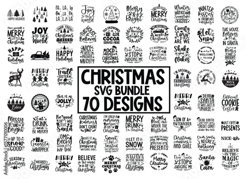 Christmas SVG Bundle, Christmas Mega Bundle, Huge Christmas SVG  Bundle  Art & Illustration
