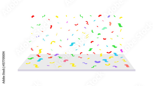 Download colorful confetti falling vector illustration for party celebration and special occasion design needs