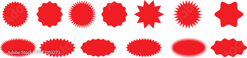 Starburst Sale Price Stickers & Labels Set - Blank Discount Badges & Tags