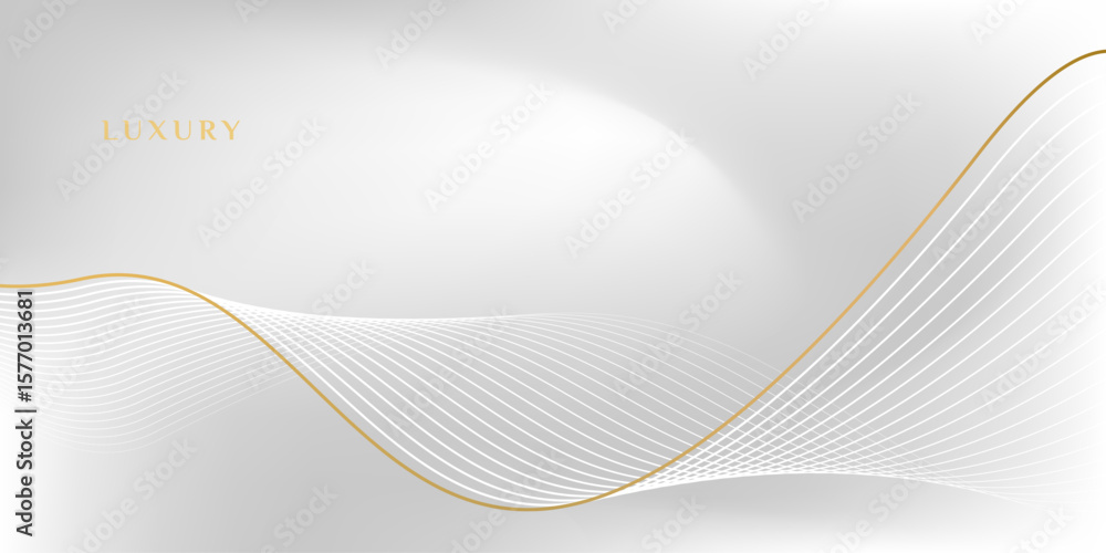 Obraz premium Minimalist grey and white abstract background with luxurious wavy lines pattern. Suitable for posters, banners, awards, advertisements, brochures, flyers, websites.