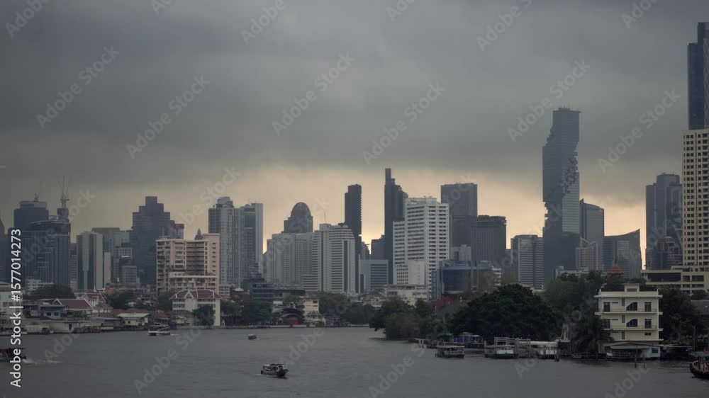 Rain storm above city, Bangkok, Thailand. Rain storm above city, Bangkok, Thailand.