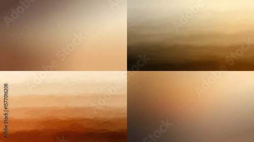 Wallpaper Mural Four quadrants with blended earth tones; warm gradients and hazy effects abound Torontodigital.ca
