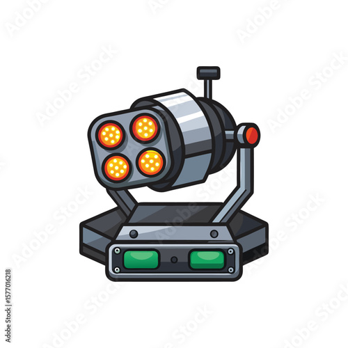 Modern stage lighting fixture with four bright lights