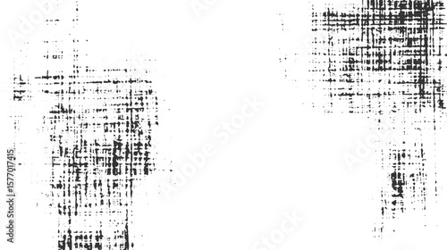 Black and white abstract textured pattern with distressed grid lines and scattered dots vector