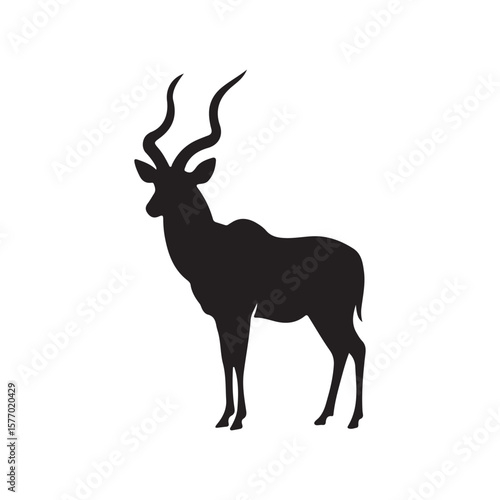 Kudu silhouette on white background. Kudu icon vector sign illustration design