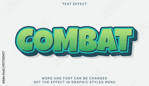 Combat text effect in 3d design