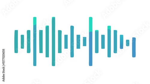 Audio waveform sound wave vector illustration for music equalizer voice recording and sound design element